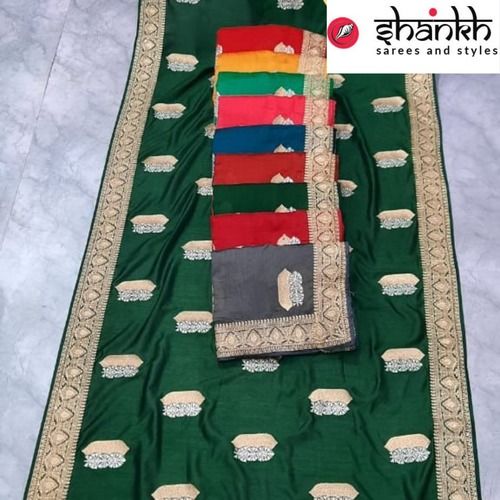 Festive Wear Designer Ladies Silk Saree With Length 5.5 Meter And Blouse Piece