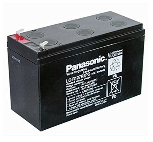 Black Low Maintenance 12V 7Ah Panasonic Ups Battery With 6 To 9 Years Long Life