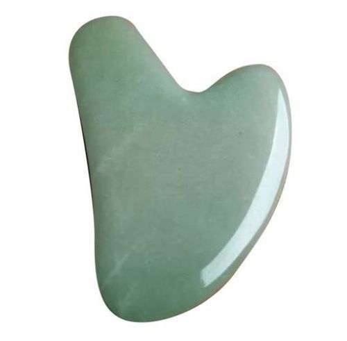 Natural Jade Gua Sha Facial Massage Tool - Standard 3.2x2.2 inches, Green Heart Shaped | Improves Blood Circulation, Reduces Puffiness, Anti-Wrinkle Benefits