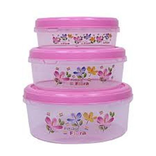 Perfect Shape Eco Friendly, Light Weight Pink Color Plastic Container For Kitchen Storage