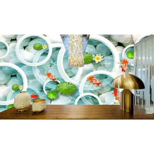 Modern Pvc Printed 3D Water Fish Wallpaper For Home, Hotel,Thickness : 0.5-10 Mm