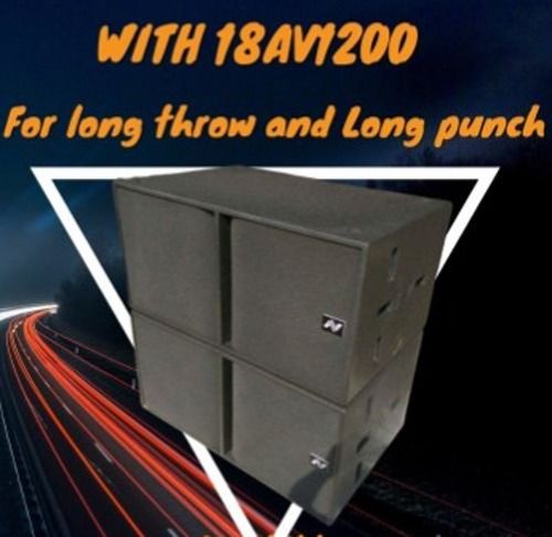 Black Single Channel Dual 18 Inch Subwoofer, 1200W+1200W Power For Long Throw And Long Punch