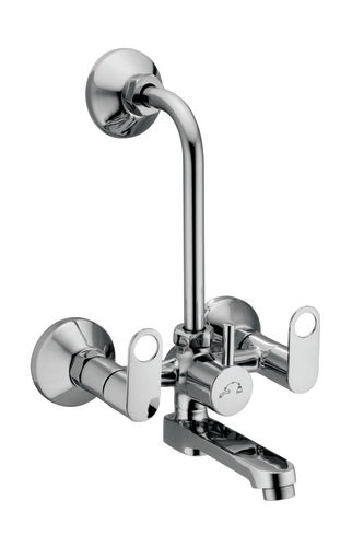 White Stainless Steel Wall Mounted Wall Mixer With Bend