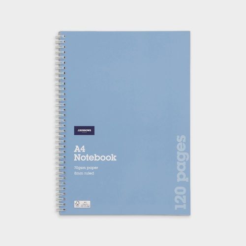 360 Degree Rotation And Easy Page Turning Both Side Plain A4 Spiral Notebook (70 GSM)