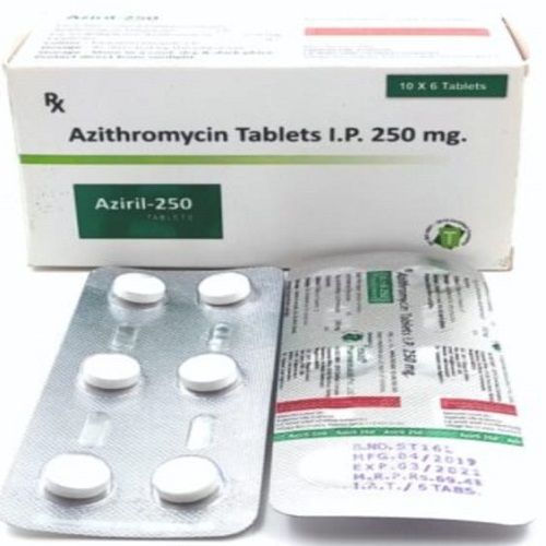 Aziril 250 Tablet Azithromycin Tablets I.P. 250mg 10 X 6 Tablets