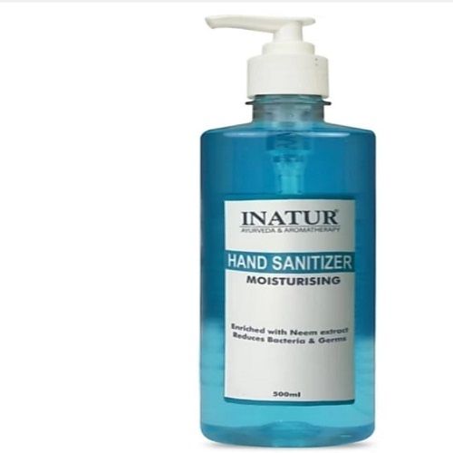 Inatur Moisturizing Hand Sanitizer 500 Ml, Enriched With Neem Extracts And Aloe Vera Age Group: Suitable For All Ages