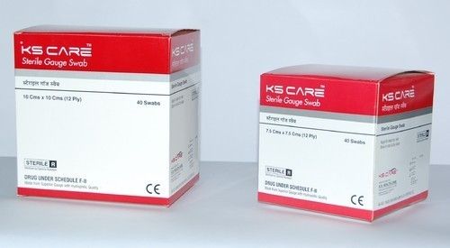 Ks Care Sterile Gauze Swab 10x10 Cm, 7.5x7.5 Cm for Surgical Dressing