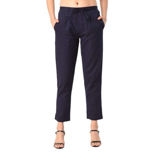 Buy Allen Solly Navy Blue Cotton Slim Fit Texture Trousers for Mens Online  @ Tata CLiQ