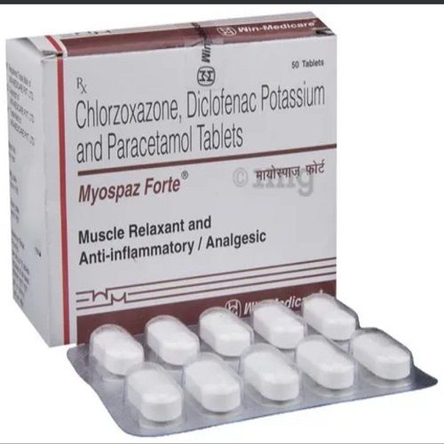 Myospaz Forte Chlorzoxazone Diclofenac Potassium Paracetamol Tablet