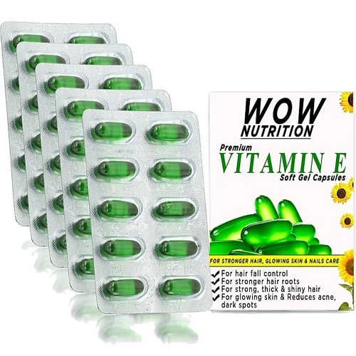 50 Ewon Capsules Vitamin E for Glowing FaceStrong HairAcneNails Glowing  Skin 400mg Capsules for face