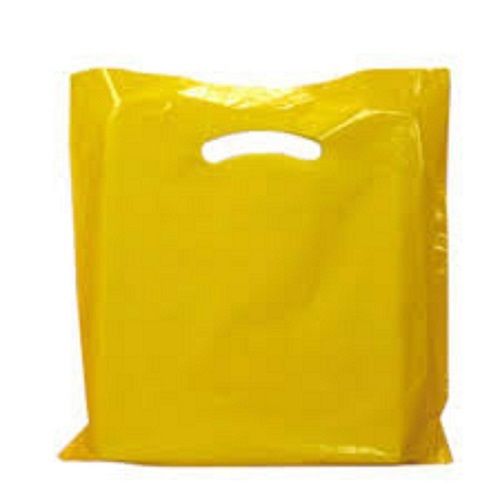 Yellow Colour Plain Pattern Glossy Look Plastic Carry Bags