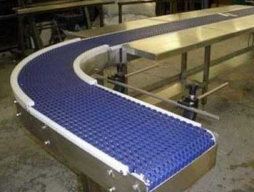 Blue Rubber And Stainless Steel Metal Conveyor Belt For Moving Goods