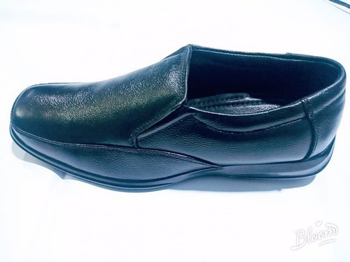 Breathable Casual And Formal Wear Black Color Leather Mens Shoes, 6-11 Inch Size