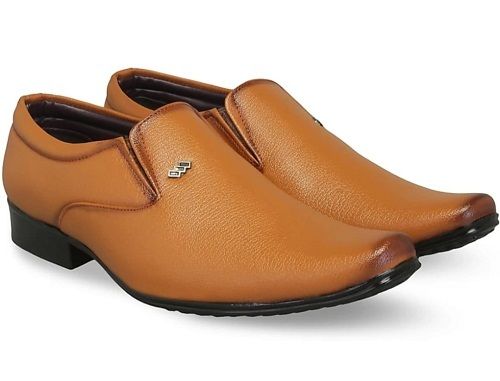 Easygoing Pu Remarkable Solace Formal Leather Men'S Golden Shoes For Comfortable Heel Size: Medium