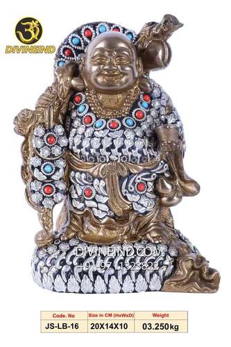 Handmade JS-LB-16 Divineind Brass Laughing Buddha Statue