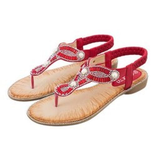 Fancy Low Heal Red And Yellow Color Casual And Party Wear Ladies Sandals at Best Price in Kolkata Bajrang Hawai Centre