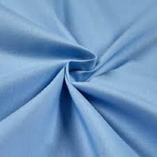 Washable Sky Blue Plain Cambric Exceptional Sort Texture Pure Cotton Fabric