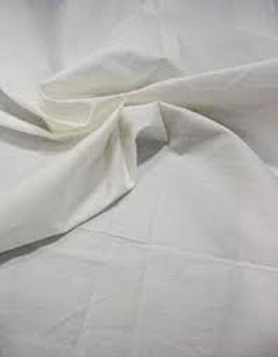 White Color Plain Dyed Pure Cambric Fabric For Textile Garment, 44 Inch Length