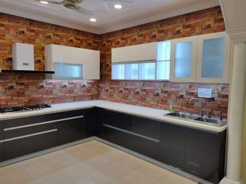 Appealing Look Easy To Install Termite Proof L Shape Wooden Modular Kitchen No Assembly Required