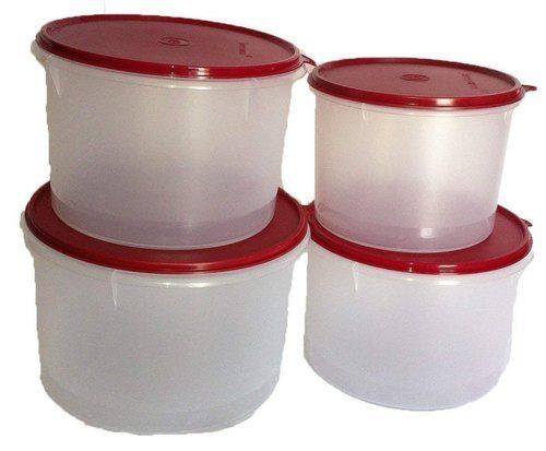 Highly Durable Transparent White Plastic Tupperware Containers