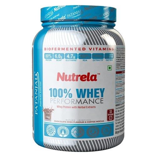 Patanjali Nutrela Whey Protein Powder Supplement Chocolate Flavour (1Kg)