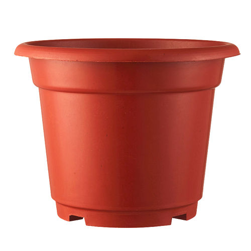 Plastic Round Shape Brown Color Flower Pots With High Grade Plastic Material