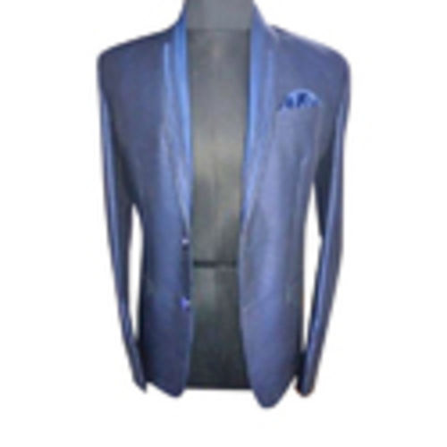 Skin Friendliness Two Button Closure Mens Blue Cotton Full Sleeves Casual Blazers