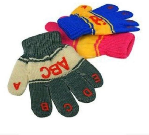 Multicolor Unisex Soft Woolen Hand Gloves For Babies