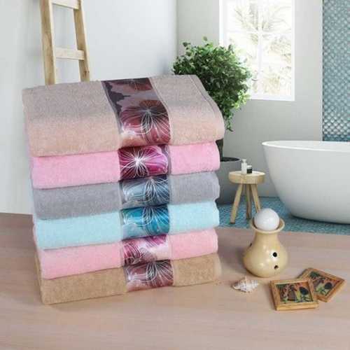 विभिन्न रंगों का हाई अब्सोर्बेंट और क्विक ड्राई विक्टोरिया बॉर्डर प्रिंटेड टॉवल