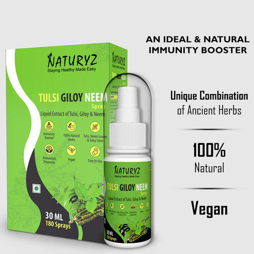3 In 1 100% Vegetarian And Natural Tulsi Giloy And Neem Immunity Booster Spray
