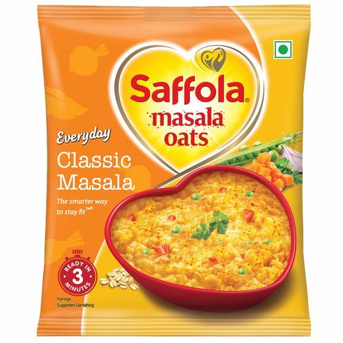 39g Saffoal Instant Classic Masala Oats For Snack In Enriched With Fiber And Healthy