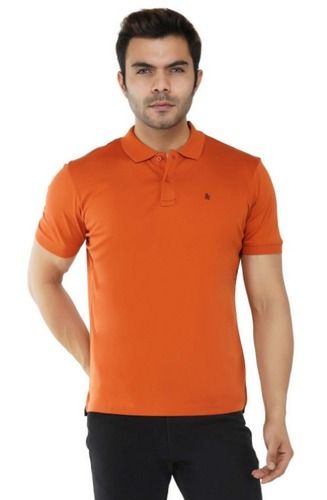 Comfortable And Stylish Easy To Wash Mens Plain Collard Neck T Shirt Without Pocket