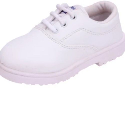 Comfortable White Color Flat Heel Boys School Shoes with Round Toe