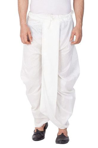 Plain Cotton Dhoti White Color Ethnic Look, Pair This With Kurtas Or Shirts And Complete Your Look