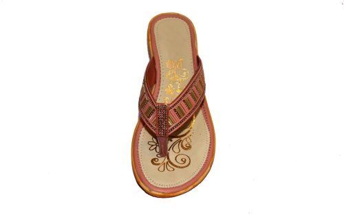 Brown Designed Ladies Everyday Wear Slip On Slippers