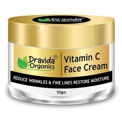 Dravida Organics Vitamin C Face Cream Reduce Wrinkles Fine Lines Restore Moisture 