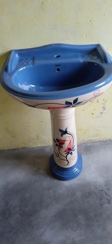 घर, बाथरूम और वॉशरूम के लिए एलिगेंट लुक वाला सिरेमिक ब्लू वॉश बेसिन