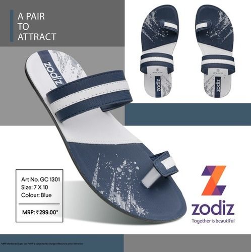 Rubber Trendy And Comfortable Blue Color Casual Chappals, 7X10 Size For Women