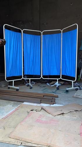 Blue Folding Screen for Hospital Usage With Steel Frame