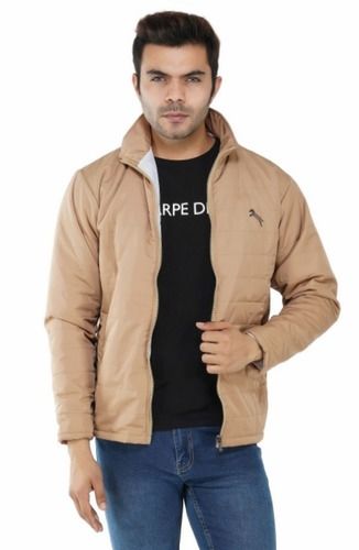 Breathable And Full Zip Fastening Easy To Grab Mens Beige Bomber Jacket With Full Sleeves Age Group: 28 30 35