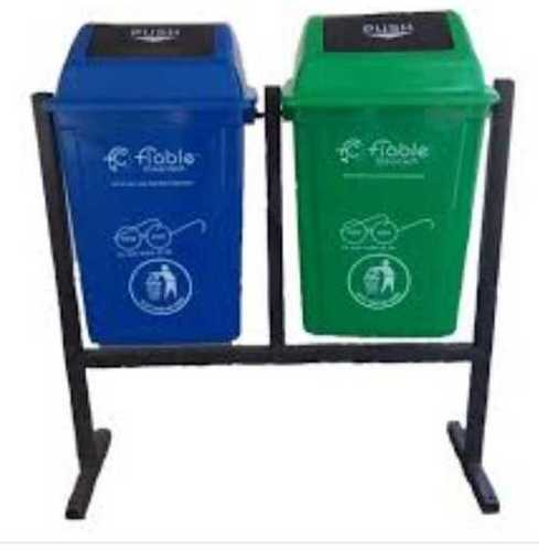 Any Color Green And Blue Colour Round Printed Plastic Dustbin For Outdoor Trash