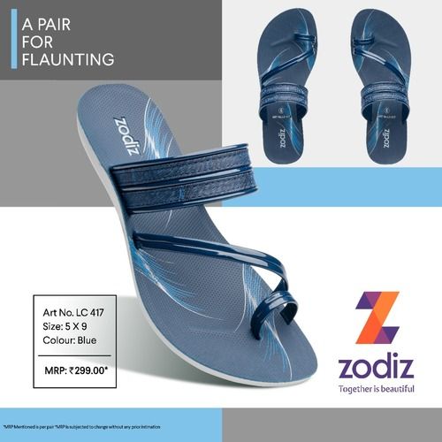 Ladies Flaunting And Fancy Blue Colour Casual Slippers, 5x9 Size