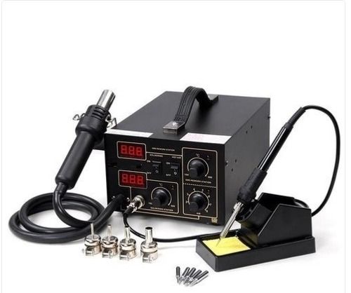 Black 120 Watt Digital Led Display Hot Air Soldering Station With Anti Static Design