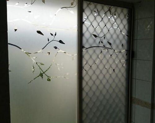 White Moisture Proof Frosted Finish Decorative Frosted Pvc Printed Glass Film