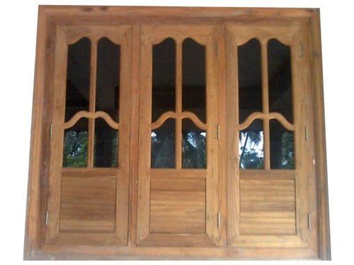 Wood Regular And Strong Rectangle Shape Brown Wooden Window For Exterior