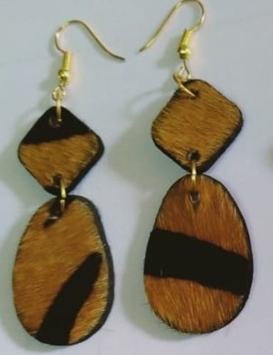 Zebra Print Earrings Beautiful Designed Leather Jewelry With Light To Wear And Nickel Free Gender: Women