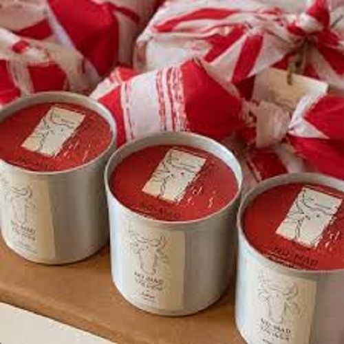 Red  Designer And Stylish Scented And Rustic Candle For Gift And Home Decoration