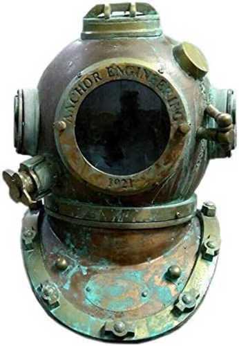 Aluminum And Steel Full Size Heavy Vintage Rare Antique Diving Helmet 