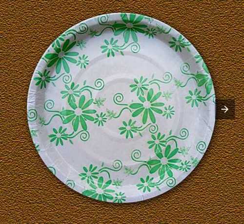 White Dixie 7Inch Dinner Size Printed Disposable Paper Plate For Outdoor Picnics And Office