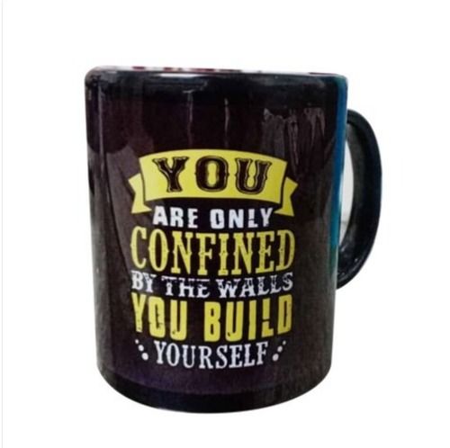 High Temperature Printing Unique Design Ceramic Sublimation Printed Black Mug 300ml For Gifting 